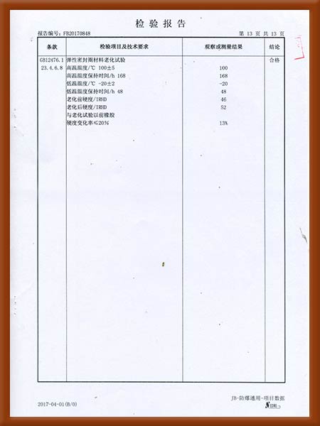 防爆配电箱IICT4检验报告