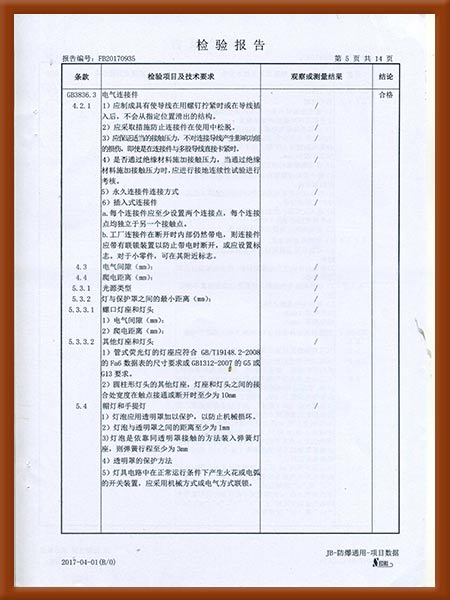 正压型防爆电气控制柜检验报告6